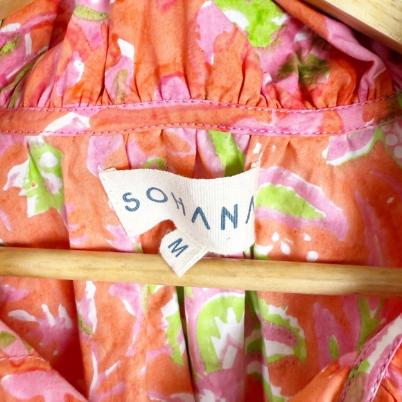 Sohana Floral Poppy Poplin Dress Size Medium - Picture 5 of 6